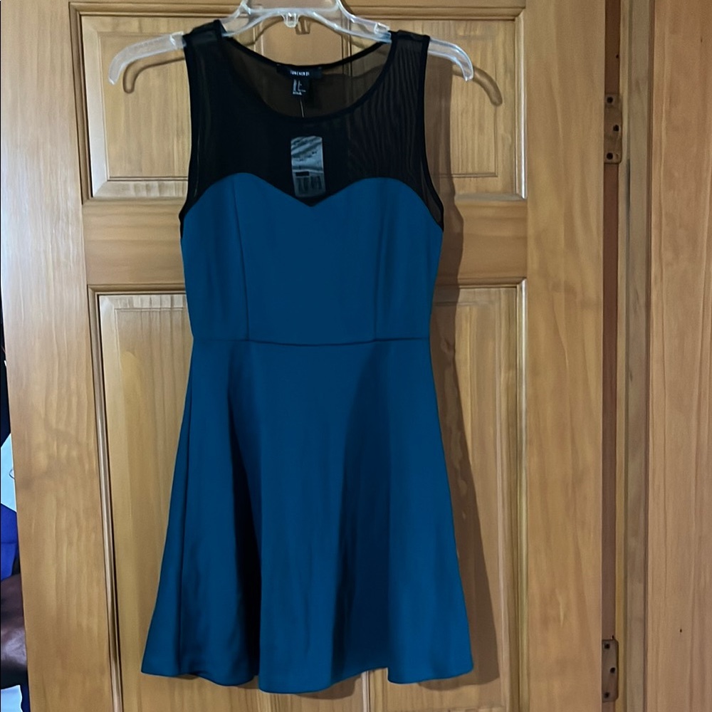 Forever 21 Blue Fit and Flare Mini Dress